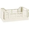 Midi Stacking Fold Flat Crate 30.6 X 20.5 X 12.6cm - Cream 1 Midi Stacking Fold Flat Crate 30.6 X 20.5 X 12.6cm - Cream -Household Product Store 384974 home essentials midi stacking fold flat crate cream 2