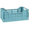 Midi Stacking Fold Flat Crate 30.6 X 20.5 X 12.6cm - Teal -Household Product Store 384975 home essentials midi stacking fold flat crate soft teal 2