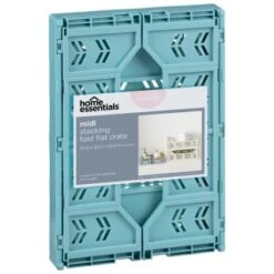 Midi Stacking Fold Flat Crate 30.6 X 20.5 X 12.6cm - Teal 9 Midi Stacking Fold Flat Crate 30.6 X 20.5 X 12.6cm - Teal -Household Product Store 384975 home essentials midi stacking fold flat crate soft teal