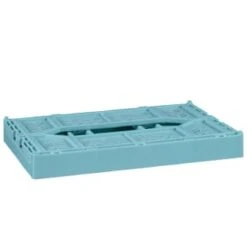 Midi Stacking Fold Flat Crate 30.6 X 20.5 X 12.6cm - Teal 8 Midi Stacking Fold Flat Crate 30.6 X 20.5 X 12.6cm - Teal -Household Product Store 384975 home essentials midi stacking fold flat crate soft teal 3