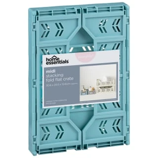Midi Stacking Fold Flat Crate 30.6 X 20.5 X 12.6cm - Teal 5 Midi Stacking Fold Flat Crate 30.6 X 20.5 X 12.6cm - Teal - Image 3