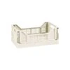 Mini Stacking Fold Flat Crate 22.2 X 15 X 8.7cm - Cream -Household Product Store 384981 home essebtials mini stacking fold flat crate cream 2