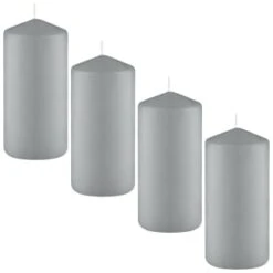 Grey Pillar Candles 4pk -Household Product Store 387750 4 pack grey pillar candles group
