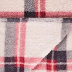 Simply Everyday Check Sherpa Throw - Red -Household Product Store 388703 red check sherpa throw 4