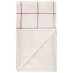 B&M Winston Check Sherpa Throw - White -Household Product Store 388854 winston check throw with sherpa 3