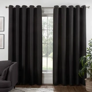 B&M Colorado Hopsack Fully Lined Black Eyelet Curtains 66 X 90" 3 B&M Colorado Hopsack Fully Lined Black Eyelet Curtains 66 X 90"