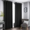 B&M Oxford Black Black Out Curtains With Eyelets 46 X 54" 1 B&M Oxford Black Black Out Curtains With Eyelets 46 X 54" -Household Product Store 388922 388923 388924 388925 388927 oxford black black out curtain with eyelets 1