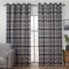 B&M Oakland Traditional Woven Grey Check Curtains 66 X 72" -Household Product Store 388935 388936 388937 388938 388939 oakland woven check curtain grey 1