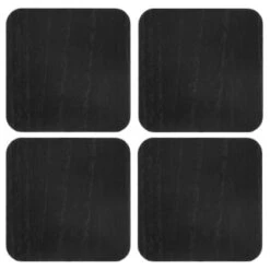 B&M Black Wooden Coasters 4pk -Household Product Store 390404 4pk wooden coasters solid wood black 2