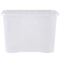 B&M Extra Large Storage Box With Lid -Household Product Store 391380 clear 80l storgae box and lid