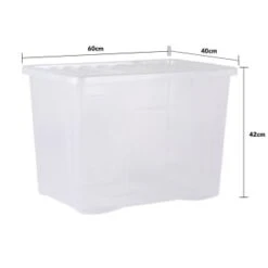 B&M Extra Large Storage Box With Lid -Household Product Store 391380 clear 80l storgae box and lid 3
