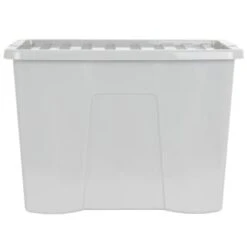 B&M Storage Box With Lid 80L - Grey -Household Product Store 391381 grey 80l storage box and lid