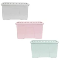 B&M Storage Box With Lid 60L - Dusty Pink 11 B&M Storage Box With Lid 60L - Dusty Pink -Household Product Store 391387 391388 391389 60l storage box group