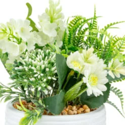 Bloom Mixed Flowers In Pot - White -Household Product Store 392829 mixed flowers in pot cream 2