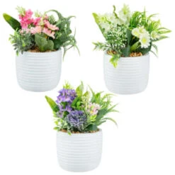 Bloom Mixed Flowers In Pot - White -Household Product Store 392829 mixed flowers in pot group
