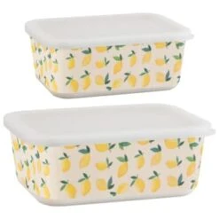 B&M Rectangular Tubs 2pk - Lemons -Household Product Store 392929 2pk reuse and repurpose rectangle tubs lemon 3