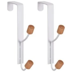 B&M Wood Double Over The Door Hooks 2pk -Household Product Store 393905 2pk wood double over the door hooks 2