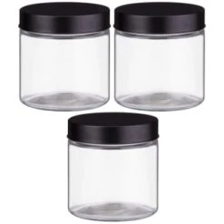 Set Of 3 Jars With Black Lids 7 Set Of 3 Jars With Black Lids -Household Product Store 394387 set 3 jars with black lids 2