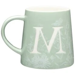 B&M Floral Alphabet Mug (Assorted) -Household Product Store 394397 floral alphabet mug green m