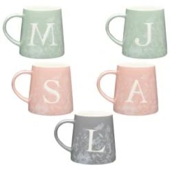 B&M Floral Alphabet Mug (Assorted) -Household Product Store 394397 floral alphabet mug group