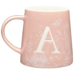 B&M Floral Alphabet Mug (Assorted) -Household Product Store 394397 floral alphabet mug pink a