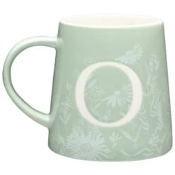 B&M Floral Alphabet Mug (Assorted) -Household Product Store 394402 floral alphapet mug green o