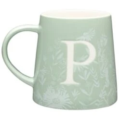 B&M Floral Alphabet Mug (Assorted) -Household Product Store 394402 floral alphapet mug green p