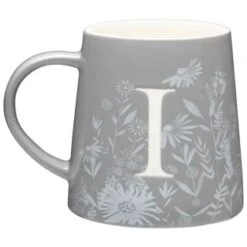 B&M Floral Alphabet Mug (Assorted) -Household Product Store 394402 floral alphapet mug grey i