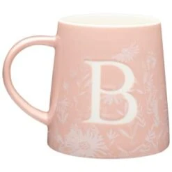 B&M Floral Alphabet Mug (Assorted) -Household Product Store 394402 floral alphapet mug pink b