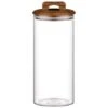 B&M Large Glass Jar With Acacia Wood Lid -Household Product Store 394438 large glass canister with acacia wood 2
