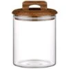 B&M Small Glass Jar With Acacia Wood Lid 1 B&M Small Glass Jar With Acacia Wood Lid -Household Product Store 394439 small glass canister with acacia wood 2