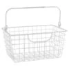 B&M Basket With Handles - White -Household Product Store 394685 basket with handle white