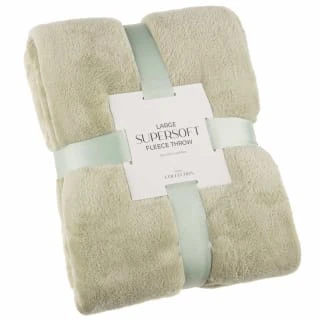 Large Sage Supersoft Fleece Throw 3 Large Sage Supersoft Fleece Throw