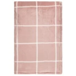 Winston Blush Sherpa Check Throw -Household Product Store 394980 winston check throw blush 3