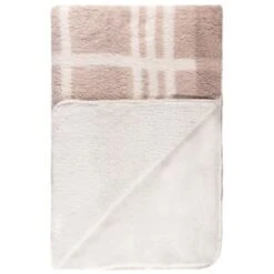 B&M Check Sherpa Throw - Natural -Household Product Store 394999 check sherpa throw natural 2