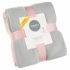 Simply Light Grey & Blush Polar Fleece Throw 2pk -Household Product Store 395025 simply super soft throws 2pk grey blush