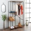Tromso Garment Rail With Side Shelving -Household Product Store 395473 tromso garment rail with side shelving