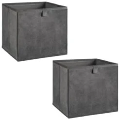 Lokken Velvet Storage Cubes 2pk - Grey -Household Product Store 395825 2pk velvet lokken storage cubes grey 3