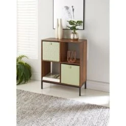 Lokken Printed Storage Cubes 2pk - Sage Diamond -Household Product Store 395843 2pk printed lokken storage cubes sage diamond