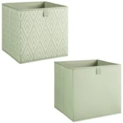 Lokken Printed Storage Cubes 2pk - Sage Diamond -Household Product Store 395843 2pk printed lokken storage cubes sage diamond 3