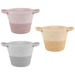 B&M Two Tone Rope Basket - Pink -Household Product Store 395885 395886 395887 two tone rope basket group