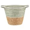 B&M Stripe Top Basket With Handle - Green -Household Product Store 395891 stripe top basket with handle green