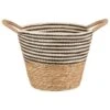 B&M Stripe Top Basket With Handle - Mono 2 B&M Stripe Top Basket With Handle - Mono -Household Product Store 395893 stripe top basket with handle mono