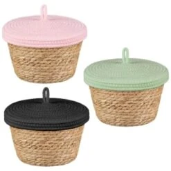 B&M Kendall Basket With Lid - Black 7 B&M Kendall Basket With Lid - Black -Household Product Store 395974 395975 395976 kendall basket with lid group 2