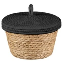 B&M Kendall Basket With Lid - Black