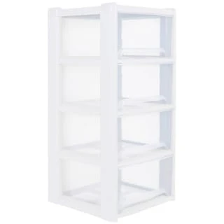 B&M White 4 Tier Drawers 3 B&M White 4 Tier Drawers