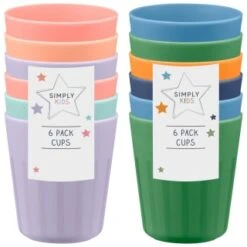Simply Kids Colour Cups 6pk - Pastel -Household Product Store 398567 398570 6pk simply kids colour cups group